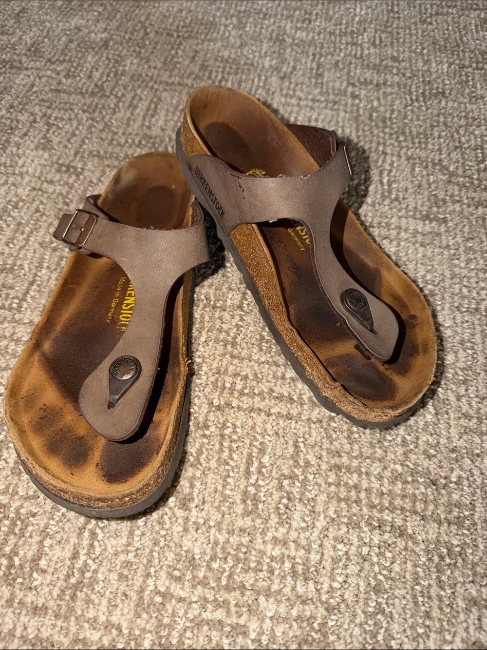 Birkenstock Brown Leather Gezeh Sandals